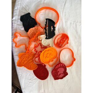 Halloween-Themed Plastic Cookie Cutters Set Of 12 With Ghost Pumpkin Bat & Turke